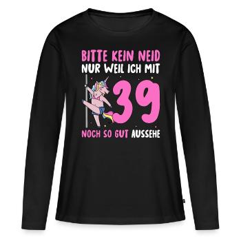 Please No Envy 39 Birthday - Women's Premium Organic Long Sleeve Shirt - black - Front - Julia (174cm)
