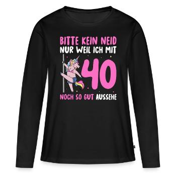 Please No Envy 40 Birthday - Women's Premium Organic Long Sleeve Shirt - black - Front - Julia (174cm)