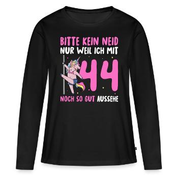 Please No Envy 44 Birthday - Women's Premium Organic Long Sleeve Shirt - black - Front - Julia (174cm)
