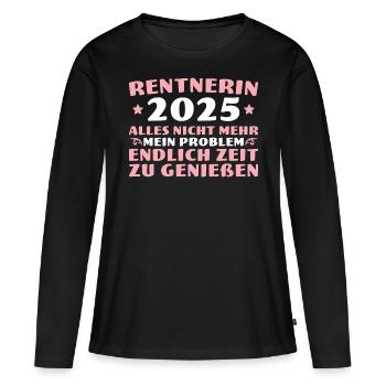 Rentnerin 2025 Kollegin Abschied Rente - Frauen Premium Bio Langarmshirt - Schwarz - Vorne - Julia (174cm)