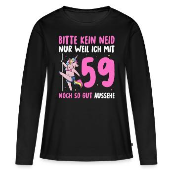 Please No Envy 59 Birthday - Women's Premium Organic Long Sleeve Shirt - black - Front - Julia (174cm)
