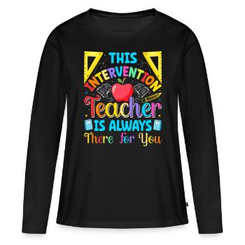Enseignant d’intervention, Spécialiste de l’intervention - T-shirt manches longues Premium bio Femme - noir - Devant - Julia (174cm)