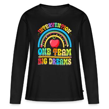 Enseignant d’intervention, Spécialiste de l’intervention - T-shirt manches longues Premium bio Femme - noir - Devant - Julia (174cm)