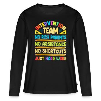 Enseignant d’intervention, Spécialiste de l’intervention - T-shirt manches longues Premium bio Femme - noir - Devant - Julia (174cm)