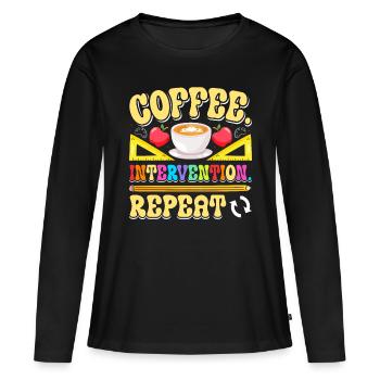 Enseignant d’intervention, Spécialiste de l’intervention - T-shirt manches longues Premium bio Femme - noir - Devant - Julia (174cm)