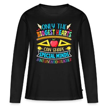 Enseignant d’intervention, Spécialiste de l’intervention - T-shirt manches longues Premium bio Femme - noir - Devant - Julia (174cm)