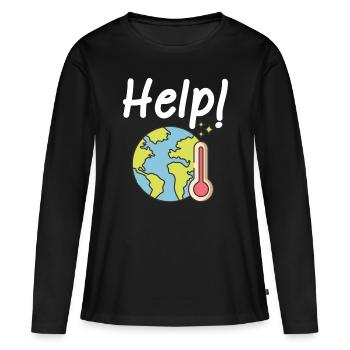 Changement climatique Protection du climat - T-shirt manches longues Premium bio Femme - noir - Devant - Julia (174cm)