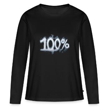 100% - T-shirt manches longues Premium bio Femme - noir - Devant - Julia (174cm)