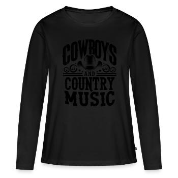 Cowboys Et Musique Country, Chanson D’amoureux, Chansons De Country, - T-shirt manches longues Premium bio Femme - noir - Devant - Julia (174cm)
