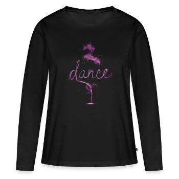 Danse poussière violette - T-shirt manches longues Premium bio Femme - noir - Devant - Julia (174cm)