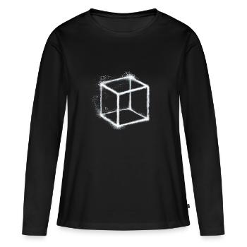 Cube - Women's Premium Organic Long Sleeve Shirt - black - Front - Julia (174cm)