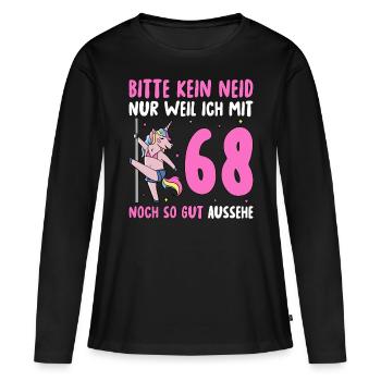 Please No Envy 68 Birthday - Women's Premium Organic Long Sleeve Shirt - black - Front - Julia (174cm)