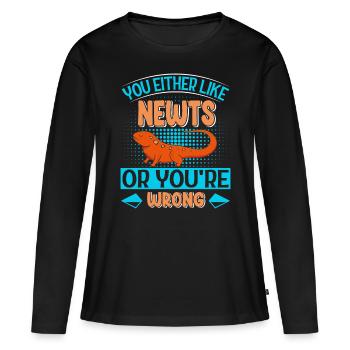 Molch - Frauen Premium Bio Langarmshirt - Schwarz - Vorne - Julia (174cm)