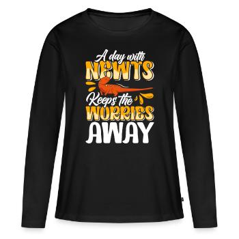 Molch - Frauen Premium Bio Langarmshirt - Schwarz - Vorne - Julia (174cm)
