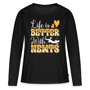 Molch - Frauen Premium Bio Langarmshirt - Schwarz - Vorne - Julia (174cm)
