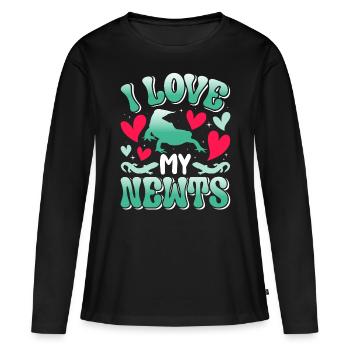 Molch - Frauen Premium Bio Langarmshirt - Schwarz - Vorne - Julia (174cm)