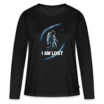 Astronaute Je suis perdu Astronaute - T-shirt manches longues Premium bio Femme - noir - Devant - Julia (174cm)