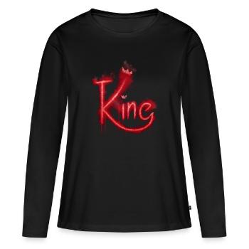 King - Women's Premium Organic Long Sleeve Shirt - black - Front - Julia (174cm)