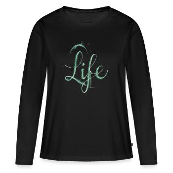 Vie Poussière Verte - T-shirt manches longues Premium bio Femme - noir - Devant - Julia (174cm)