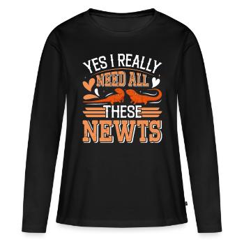 Molch - Frauen Premium Bio Langarmshirt - Schwarz - Vorne - Julia (174cm)