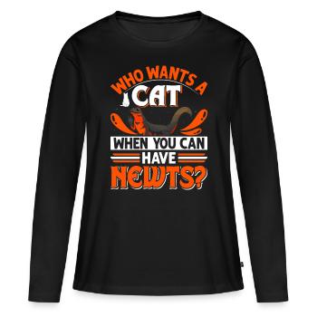 Molch - Frauen Premium Bio Langarmshirt - Schwarz - Vorne - Julia (174cm)