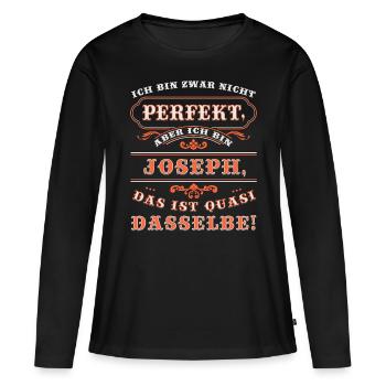 JOSEPH drôle pour la journée du nom avec le nom - T-shirt manches longues Premium bio Femme - noir - Devant - Julia (174cm)