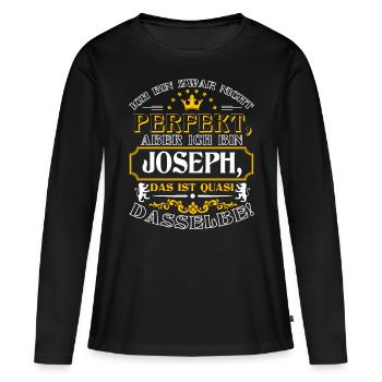 JOSEPH drôle pour la journée du nom avec le nom - T-shirt manches longues Premium bio Femme - noir - Devant - Julia (174cm)