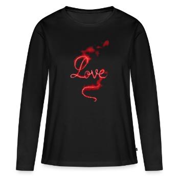 Amour poussière rouge - T-shirt manches longues Premium bio Femme - noir - Devant - Julia (174cm)