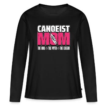 Canoéiste Maman L’idole Le mythe aime pagayer - T-shirt manches longues Premium bio Femme - noir - Devant - Julia (174cm)