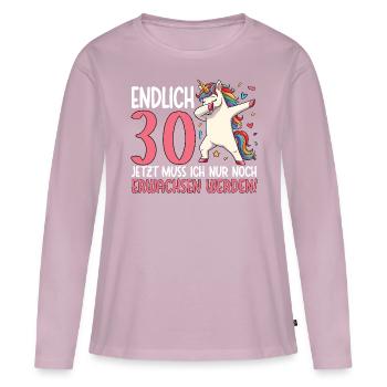 Finally 30 Now just growing up - Women's Premium Organic Long Sleeve Shirt - dusky pink - Front - Julia (174cm)