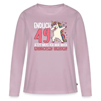Finally 49 Now just growing up - Women's Premium Organic Long Sleeve Shirt - dusky pink - Front - Julia (174cm)