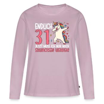Finally 31 Now just growing up - Women's Premium Organic Long Sleeve Shirt - dusky pink - Front - Julia (174cm)