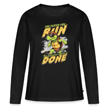Sprint Athlétisme Sprint - T-shirt manches longues Premium bio Femme - noir - Devant - Julia (174cm)