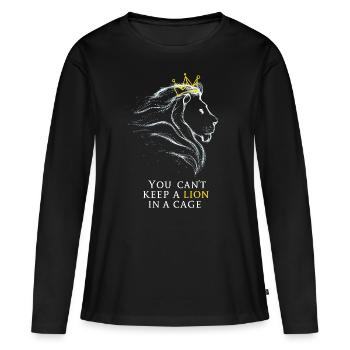 Vous ne pouvez pas garder un lion dans une cage - T-shirt manches longues Premium bio Femme - noir - Devant - Julia (174cm)