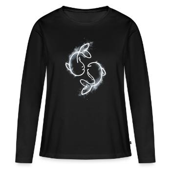 deux poissons - T-shirt manches longues Premium bio Femme - noir - Devant - Julia (174cm)