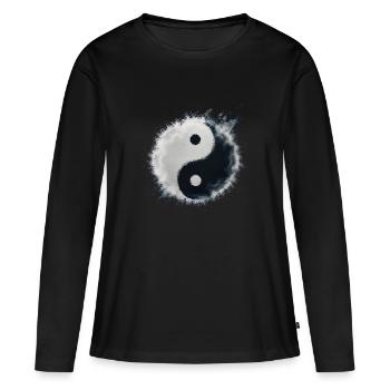Yin Yang - T-shirt manches longues Premium bio Femme - noir - Devant - Julia (174cm)