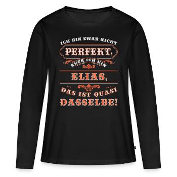 ELIAS drôle pour la Journée du Nom avec Nom Nom - T-shirt manches longues Premium bio Femme - noir - Devant - Julia (174cm)