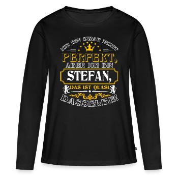 STEFAN drôle pour la journée du nom avec nom nom - T-shirt manches longues Premium bio Femme - noir - Devant - Julia (174cm)