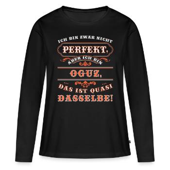 OGUZ drôle pour la journée du nom avec le nom - T-shirt manches longues Premium bio Femme - noir - Devant - Julia (174cm)