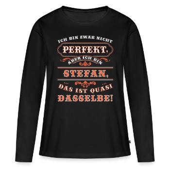 STEFAN drôle pour la journée du nom avec nom nom - T-shirt manches longues Premium bio Femme - noir - Devant - Julia (174cm)