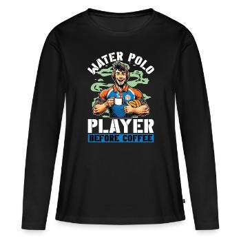 Joueur de water-polo avant d’amer de café pour les sports d’équipe - T-shirt manches longues Premium bio Femme - noir - Devant - Julia (174cm)