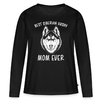 Siberian Husky Spruch Siberian Huskies Geschenk - Frauen Premium Bio Langarmshirt - Schwarz - Vorne - Julia (174cm)