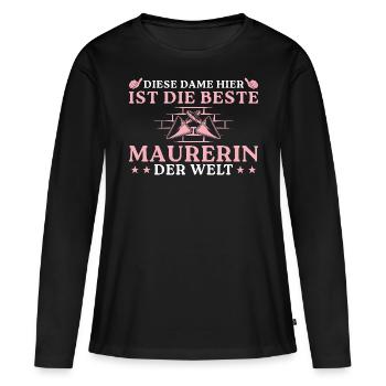 Beste Maurerin der Welt - Frauen Premium Bio Langarmshirt - Schwarz - Vorne - Julia (174cm)