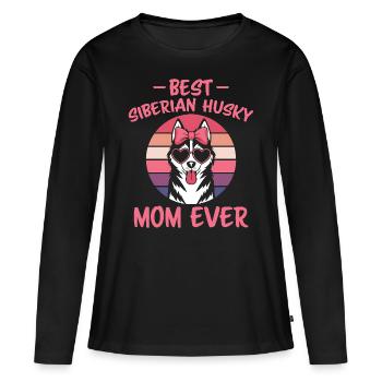 Siberian Husky Spruch Siberian Huskies Geschenk - Frauen Premium Bio Langarmshirt - Schwarz - Vorne - Julia (174cm)