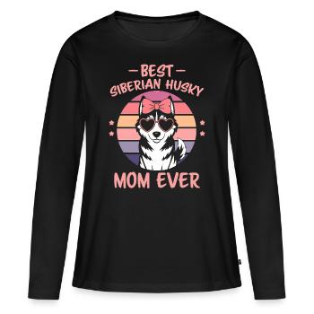 Siberian Husky Spruch Siberian Huskies Geschenk - Frauen Premium Bio Langarmshirt - Schwarz - Vorne - Julia (174cm)