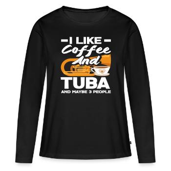 Tuba Player Café Et Tuba Fan - T-shirt manches longues Premium bio Femme - noir - Devant - Julia (174cm)