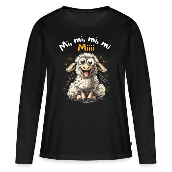Mi Mi Mi Mi Miii - Lustiges Schaf Design - Frauen Premium Bio Langarmshirt - Schwarz - Vorne - Julia (174cm)