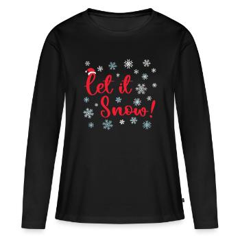 Que neige Noël - T-shirt manches longues Premium bio Femme - noir - Devant - Julia (174cm)