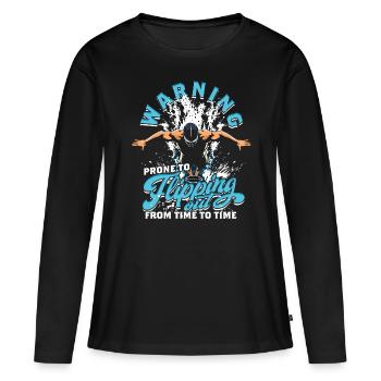 Plongée sur tremplin sujette au retournement - T-shirt manches longues Premium bio Femme - noir - Devant - Julia (174cm)