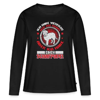 Habe einen Schafpudel Altdeutscher Hütehund - Frauen Premium Bio Langarmshirt - Schwarz - Vorne - Julia (174cm)